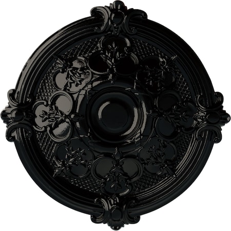 Ekena Millwork Hamilton Ceiling Medallion (Fits Canopies up to 3 3/4"), 17 3/8"OD x 1 3/4"P, Black Pearl CM17HABPS